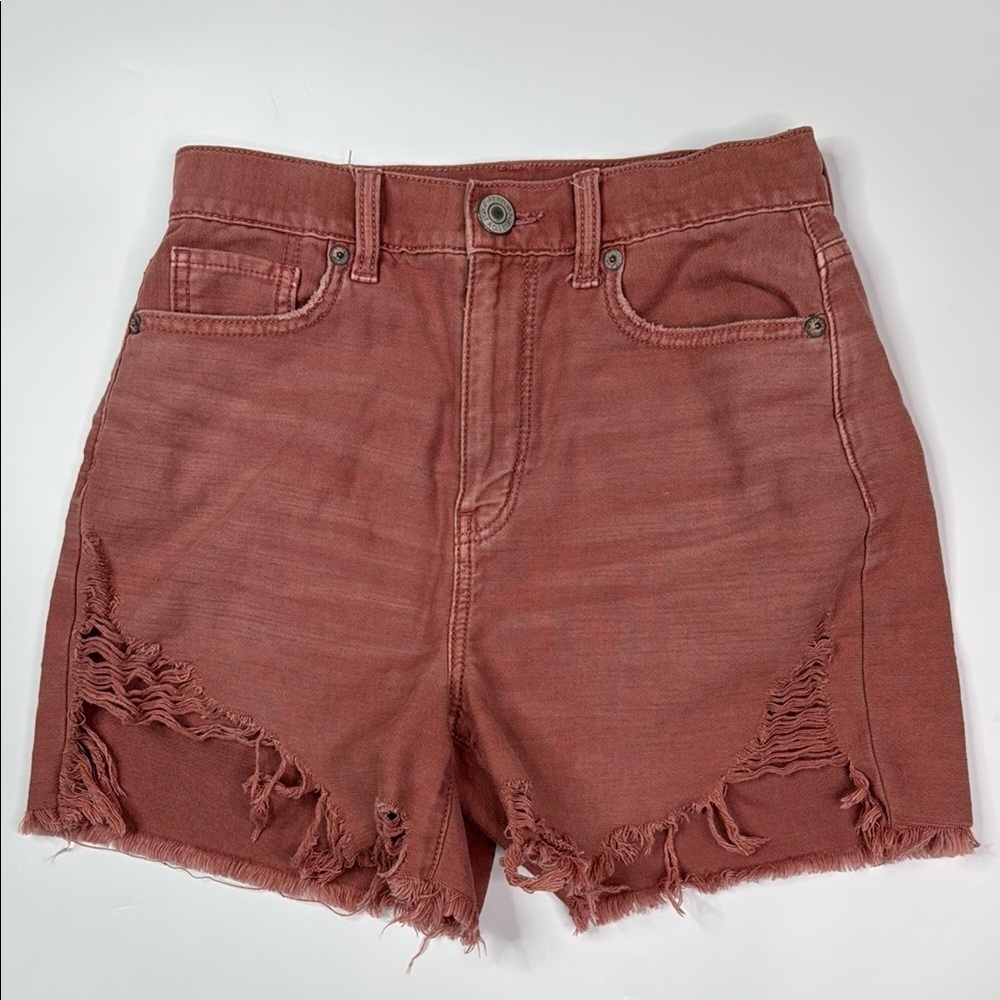 American Eagle Highest Rise Mom Red Shorts Size 0